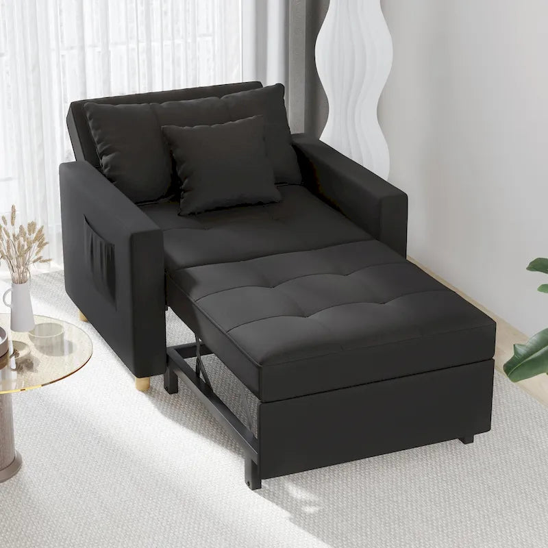 Poltrona letto regolabile, trasformabile 3-in-1, disponibile in più colori, per 1 persona