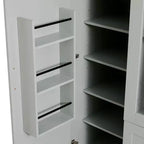 Dispensa da cucina indipendente Whisen alta 71', grande mobile contenitore per sala da pranzo con credenza e buffet a 6 ante, ripiani regolabili