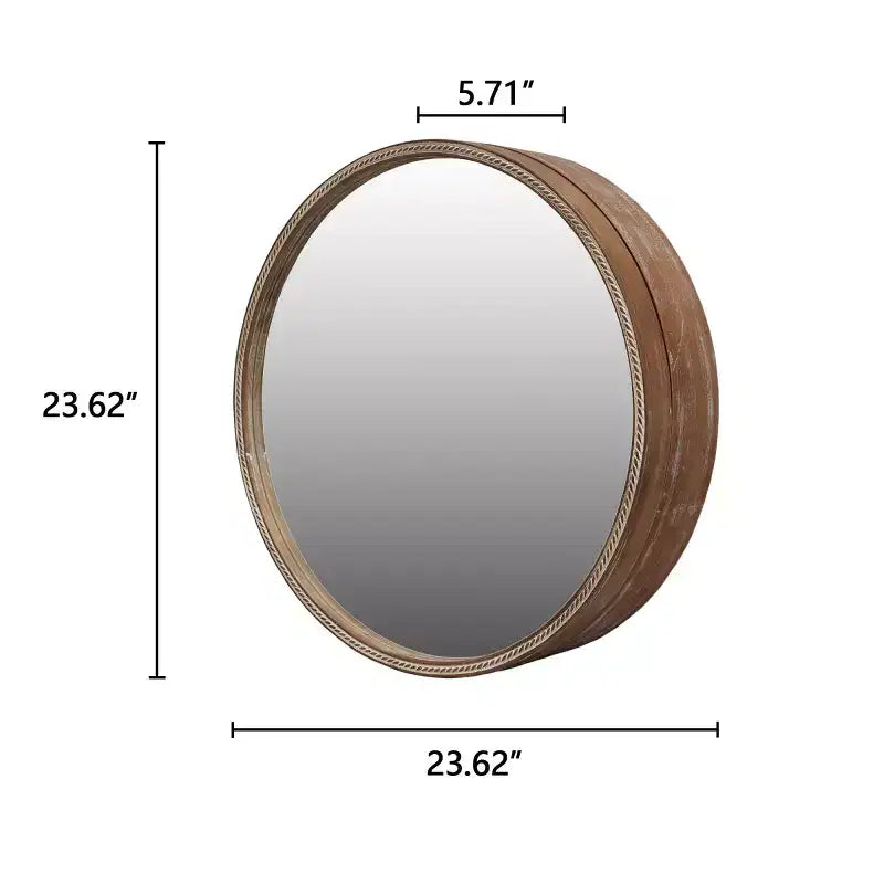 Moderne ronde wandspiegel van 23,6 inch met schuifdeur en opbergruimte, ruimtebesparende badkamerspiegel, accentspiegel voor de woonkamer