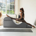 Chaise longue convertibile Avana Kami / poltrona per yoga e massaggi - pouf 2-in-1 con poltrona lounge da yoga ripiegabile estraibile nascosta, microvelluto - N/A