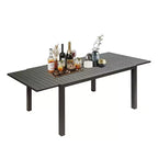 Okak aluminium eettafel voor patio, uitschuifbare tafel voor eetkamer en keuken