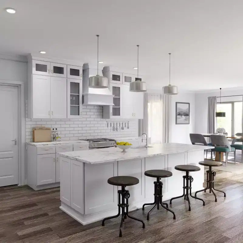 Pensile da cucina bianco Shaker HOMLUX Easy-DIY, da assemblare