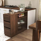 GDFStudio Hikaru modern dressoir met schuifdeuren van glas en laden