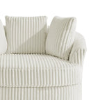 Set di 2 poltrone girevoli a conchiglia oversize da 43 W in morbido velluto a coste con cuscini