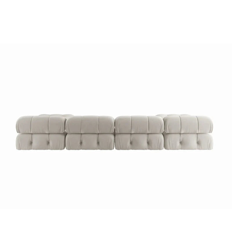 138' umbaubares modulares Ecksofa, U-förmige minimalistische Samtsofas
