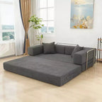 Dyonery 78 opvouwbare slaapbank, corduroy bank, kingsize vloerslaapbank, 4-in-1 doe-het-zelf modulaire combinatiebank, uitklapbaar, comfortabele bank.