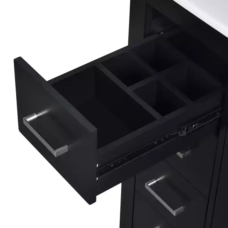 Meuble-lavabo de salle de bains de 30 po à lavabo simple, avec armoire et 3 tiroirs – noir / bleu / vert / indigo / blanc