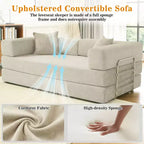 Dyonery 78 opvouwbare slaapbank, corduroy bank, kingsize vloerslaapbank, 4-in-1 doe-het-zelf modulaire combinatiebank, uitklapbaar, comfortabele bank.