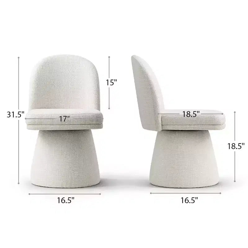 Set di 6 sedie da pranzo moderne girevoli a 360° senza braccioli, con base a piedistallo, eleganti sedie d'accento per cucina, sala da pranzo o ufficio-Panipeachy