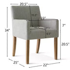 6er-Set gepolsterte Esszimmerstühle mit Armlehnen, moderne Leinen-Sessel mit Holzbeinen, Akzentstühle für Esszimmer und Wohnzimmer – Panipeachy