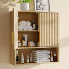 Pensile da bagno - mobiletto per medicinali con ante stile fienile e ripiano regolabile - pensile da 25 x 23,6 x 9 pollici