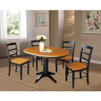 36 tuuman pyöreä jatkettava ruokapöytä ja 4 Madrid-tuolia