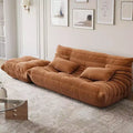Duża sofa typu bean bag Fireside z podnóżkiem, dwuosobowa sofa z przyjaznej zwierzętom imitacji zamszu do salonu lub biura, bez montażu
