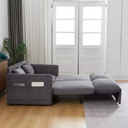 Divano letto in velluto a coste convertibile 3-in-1 da 64,5 con letto estraibile