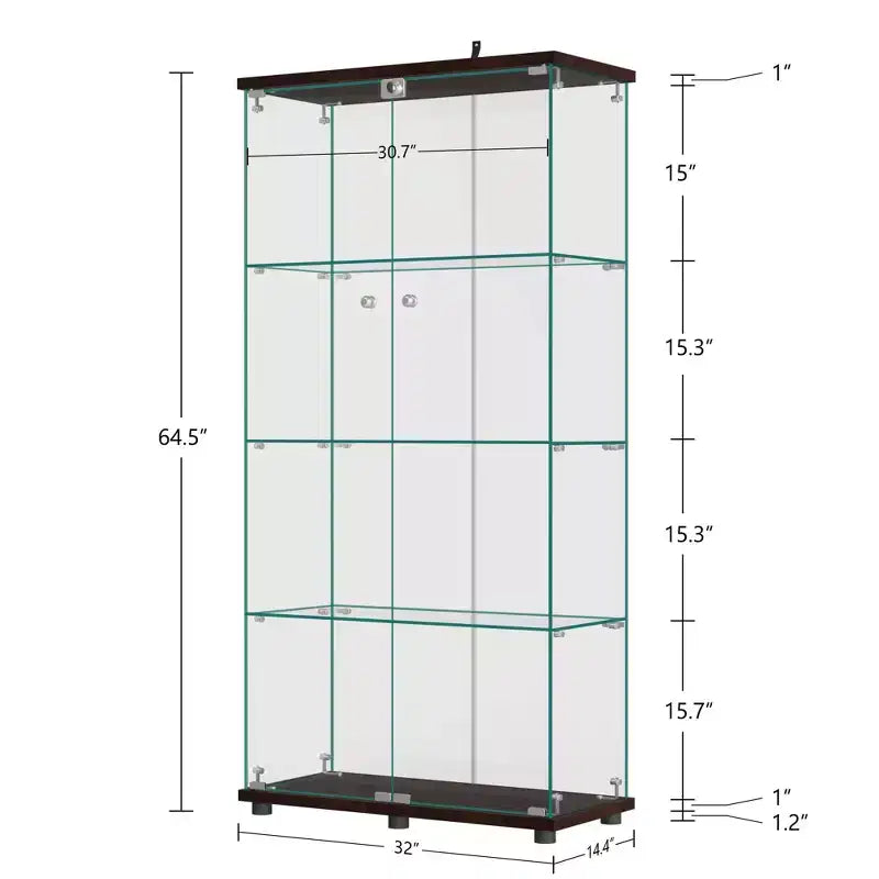 Prosklená vitrína 64.5 X 32 se zámkem