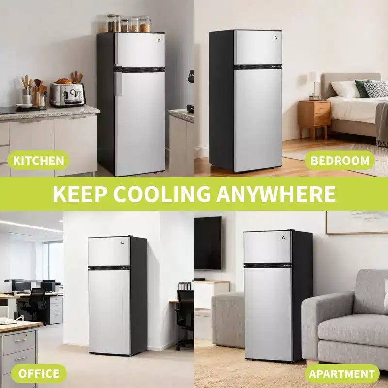Mini-koelkast van 4,5 cu ft met vriesvak, compacte koelkast met omkeerbare deur, verstelbare thermostaat, energiezuinig, kleine koelkast