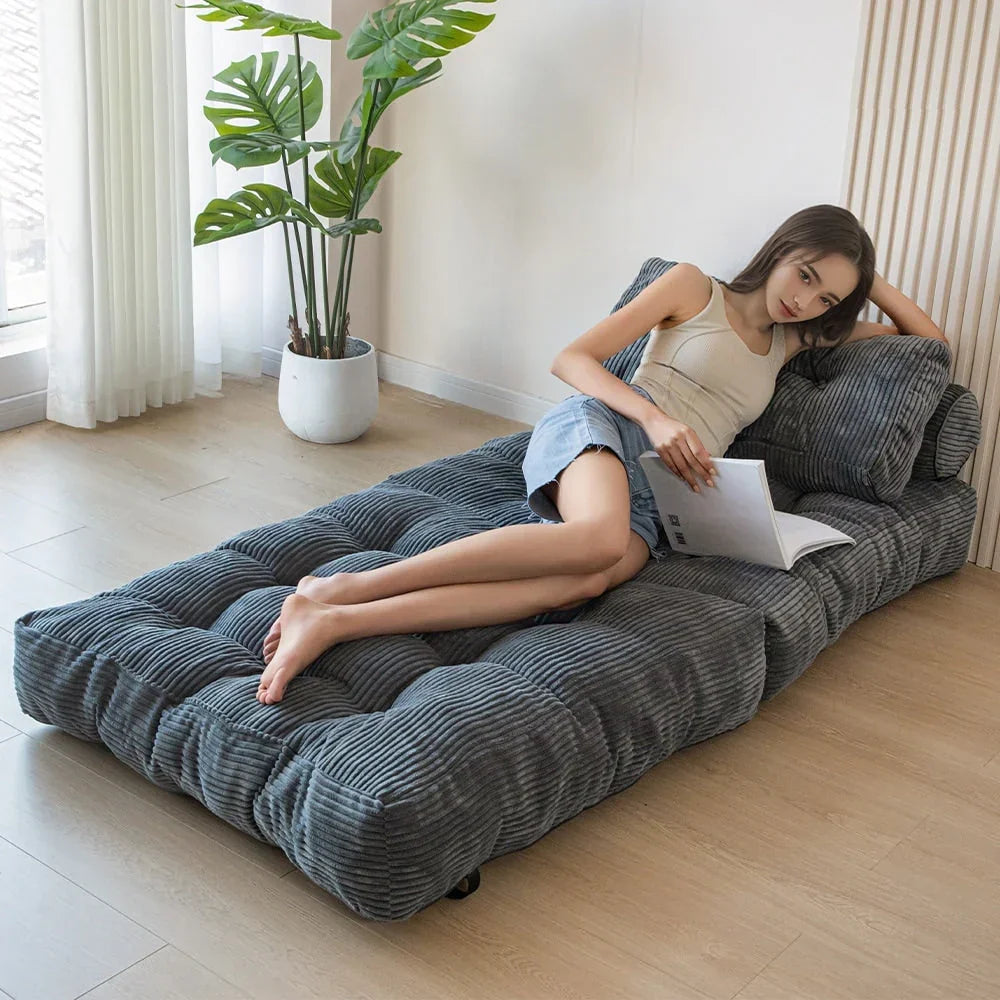 8 Cord-Sofa zum Zusammenklappen, Schlafsofa, Einzel