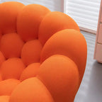 2-istuttava kuplamainen kaareva löhösohva, hunajakennokuvioinen 3D-kangaspäällinen, olohuoneeseen, salonkiin tai asuntoon
