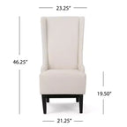 High-Back Wingback Dining Chair – Upholstered Polyester, Holds 250 lbs