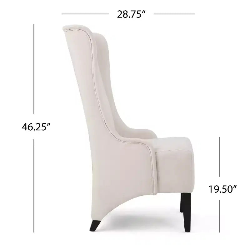 High-Back Wingback Dining Chair – Upholstered Polyester, Holds 250 lbs