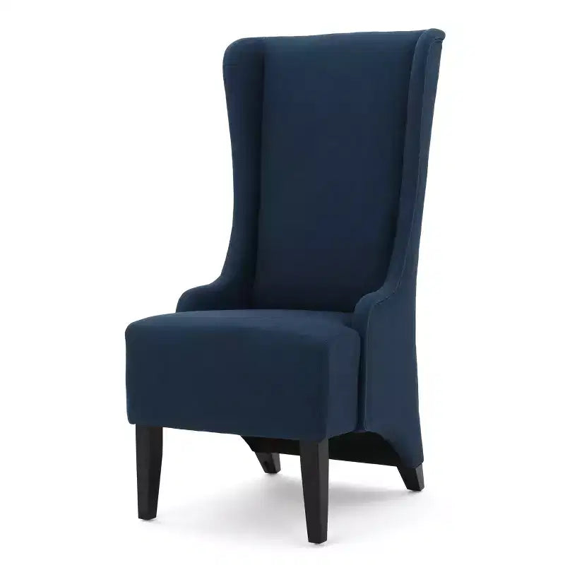 High-Back Wingback Dining Chair – Upholstered Polyester, Holds 250 lbs