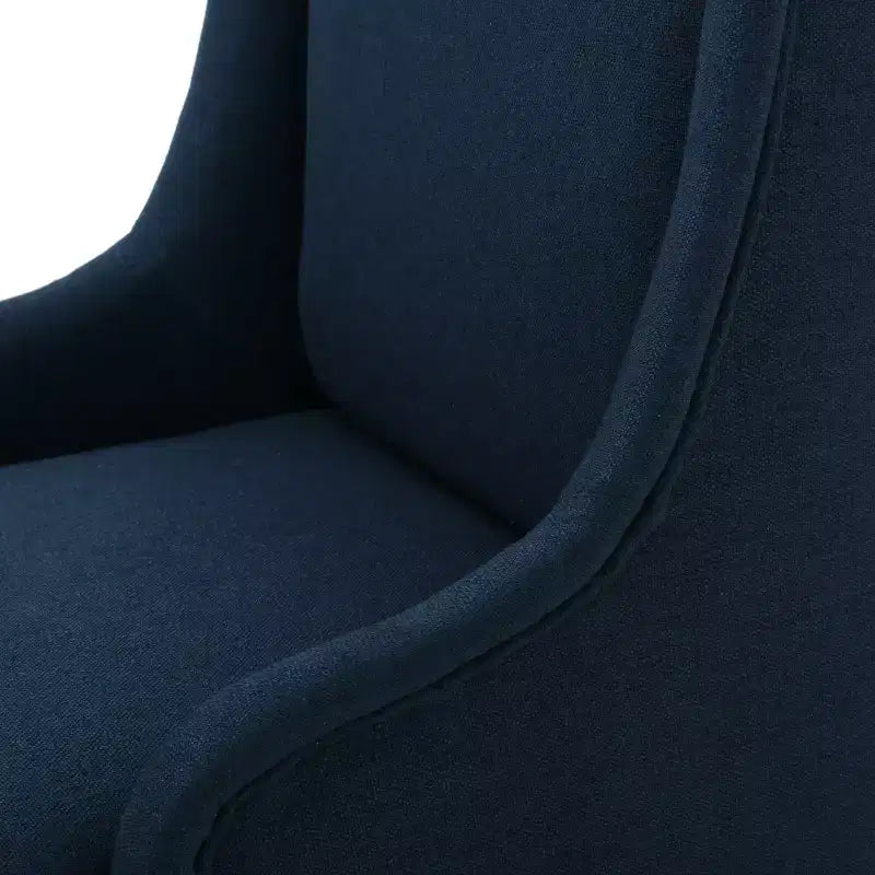 High-Back Wingback Dining Chair – Upholstered Polyester, Holds 250 lbs