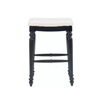 Backless Barstool – Solid Rubberwood, Padded Seat, Footrest, 30" High
