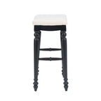 Backless Barstool – Solid Rubberwood, Padded Seat, Footrest, 30" High