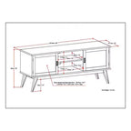 Mobile TV Tierney in legno massello stile Mid-Century per TV fino a 66" – 60" di larghezza