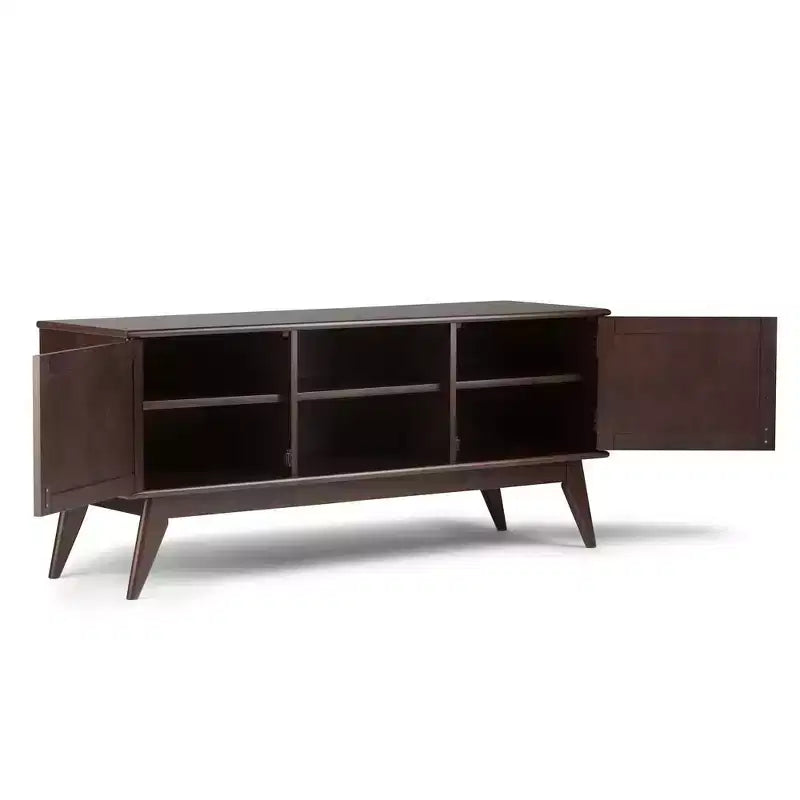 Mobile TV Tierney in legno massello stile Mid-Century per TV fino a 66" – 60" di larghezza