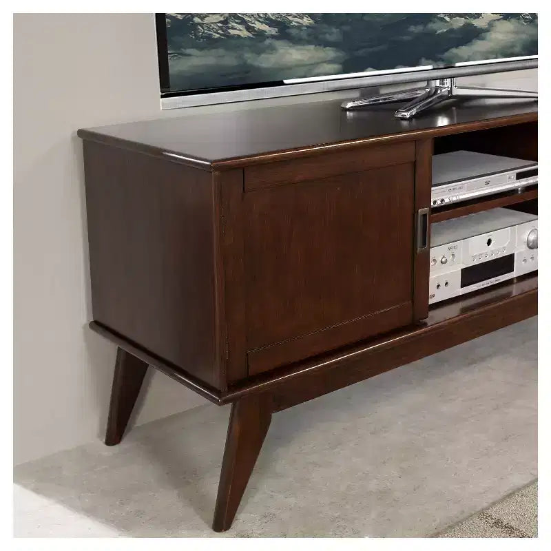 Mobile TV Tierney in legno massello stile Mid-Century per TV fino a 66" – 60" di larghezza