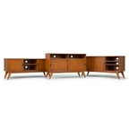 Mobile TV Tierney in legno massello stile Mid-Century per TV fino a 66" – 60" di larghezza