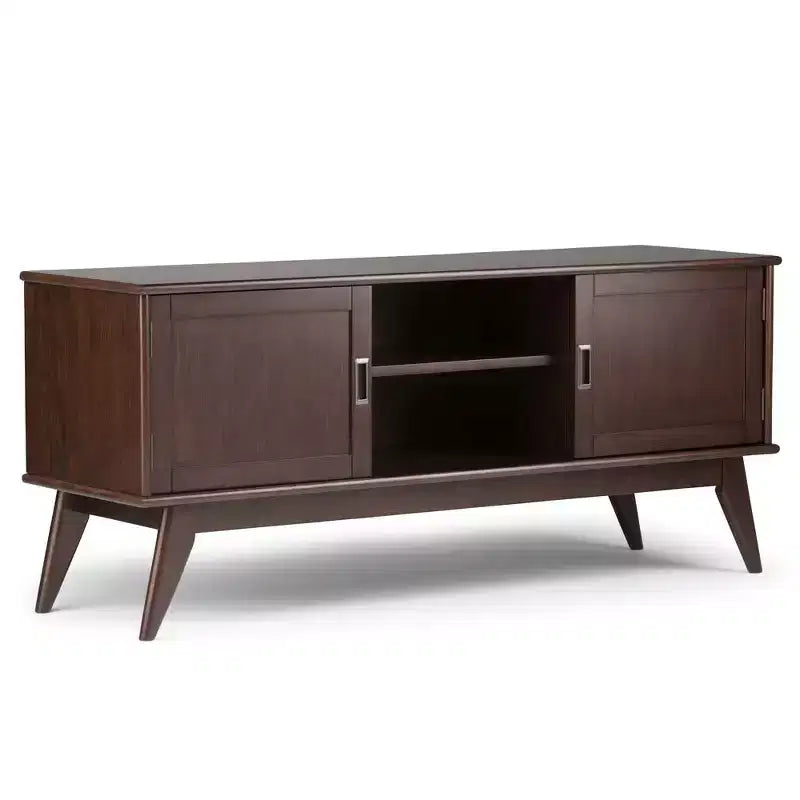 Mobile TV Tierney in legno massello stile Mid-Century per TV fino a 66" – 60" di larghezza