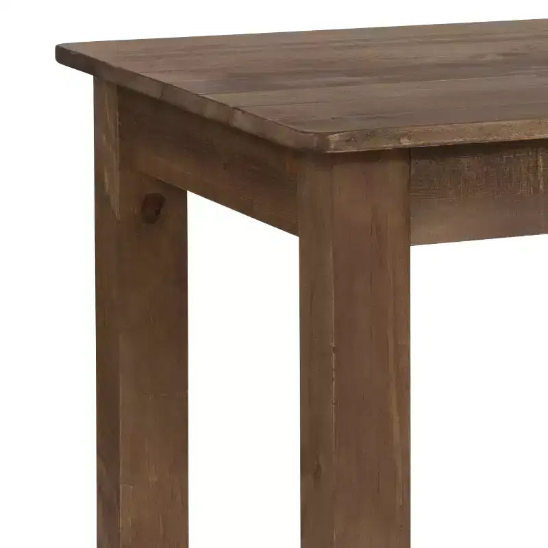 Mesa de comedor rústica Flash Furniture de pino macizo, rectangular, de 46 x 30