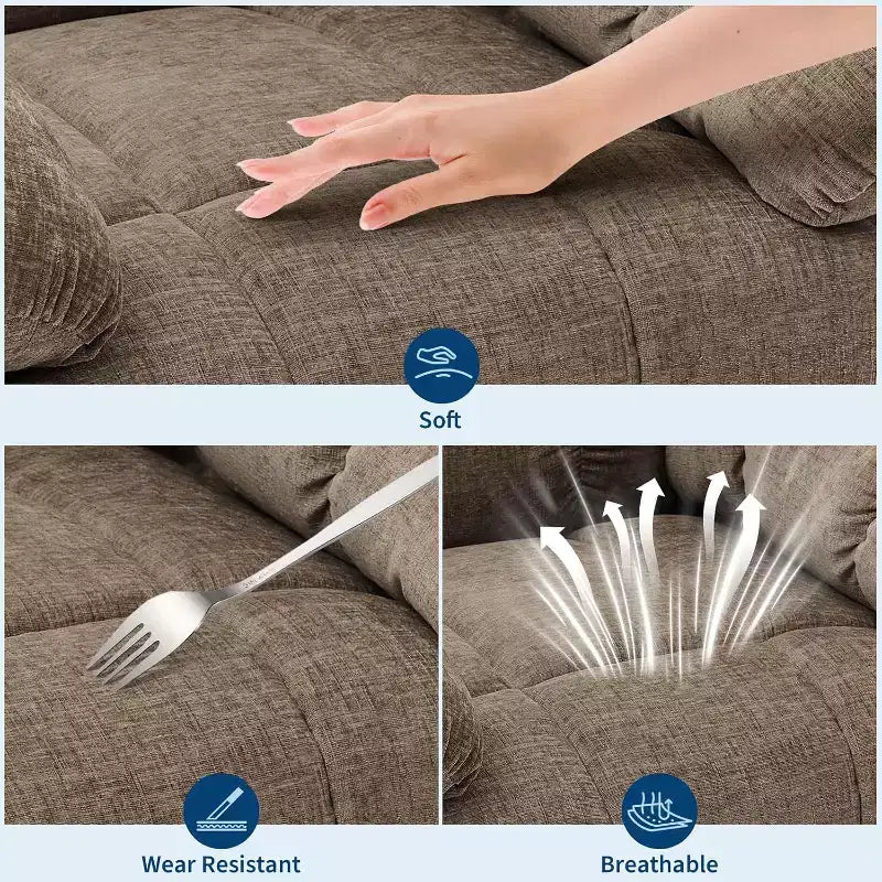 Massagestoel met warmtefunctie - 360° draaibare schommelstoel, extra brede eenpersoonsbank met vibratie, USB en opbergvakken voor woonkamer/slaapkamer