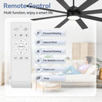 Ventilatore da soffitto nero da 65 pollici con 8 pale, LED, luce e telecomando