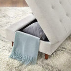 Chaise Longue Contenitore – Divano Relax Imbottito in Lino con Vano Nascosto