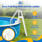Scaletta Blue Wave Easy Pool Step con scala esterna per piscine fuori terra - 32.5 in. W x 56 in. D x 81 in. H