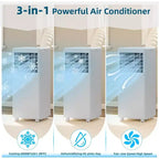 Tragbare Klimaanlage mit 8K BTU – 3-in-1-Kühlung, Entfeuchtung und Ventilator für 350 sq ft mit Schlafmodus und 1 Jahr Garantie