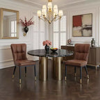 Bekrvio Esszimmerstuhl-Set mit 6 Stühlen, moderne gepolsterte Sitze aus Kunstleder mit hoher Rückenlehne, Metallbeine, armlehnenlose Küchenstühle für Ess- und Wohnzimmer
