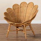 Poltrona floreale d'accento Blossom Bohemian in rattan color miele