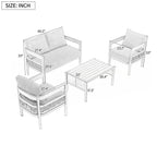 Ensemble de canapé d’extérieur 4 pièces