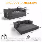 Dyonery 78 opvouwbare slaapbank, corduroy bank, kingsize vloerslaapbank, 4-in-1 doe-het-zelf modulaire combinatiebank, uitklapbaar, comfortabele bank.
