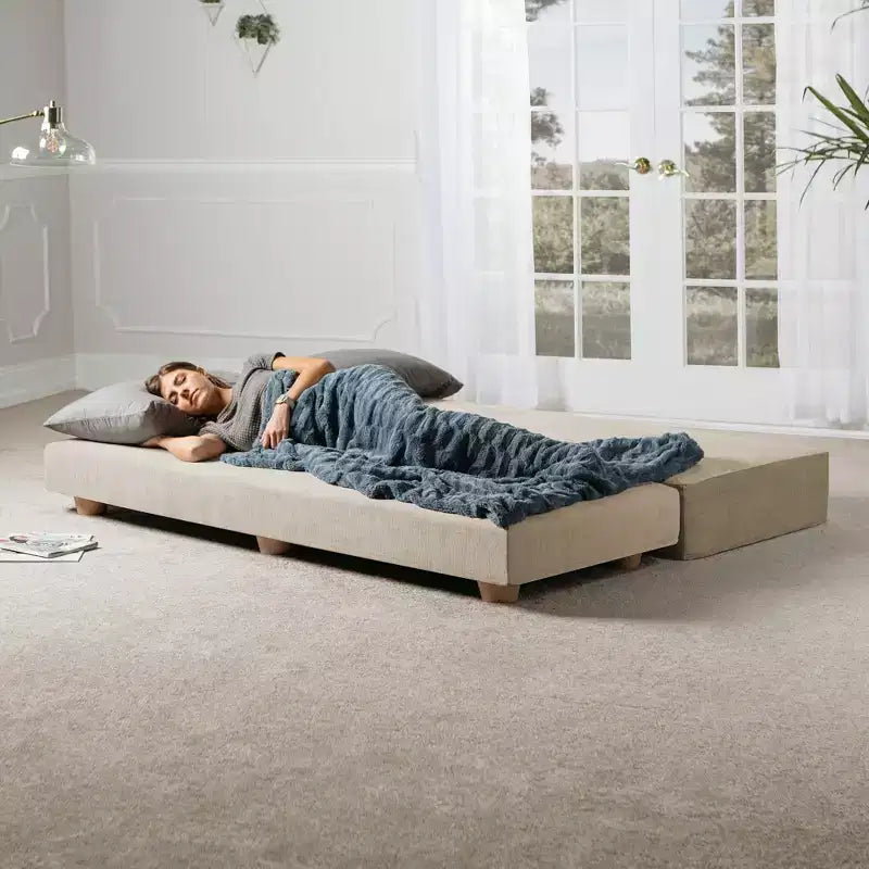 Päivävuode / ulosvedettävä queen-size-vuodesohva – mikrosametti