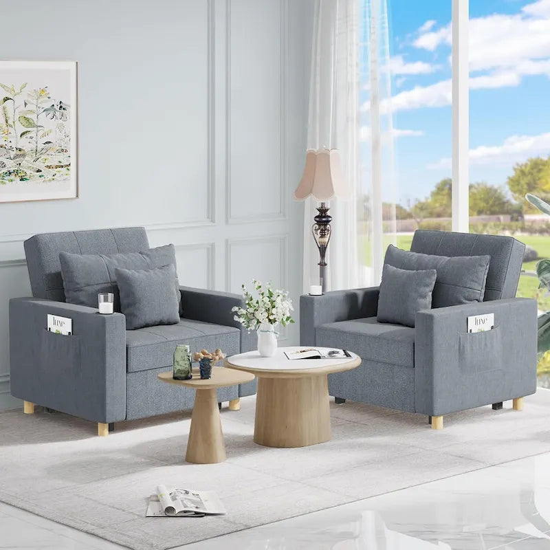 Poltrona letto regolabile, trasformabile 3-in-1, disponibile in più colori, per 1 persona