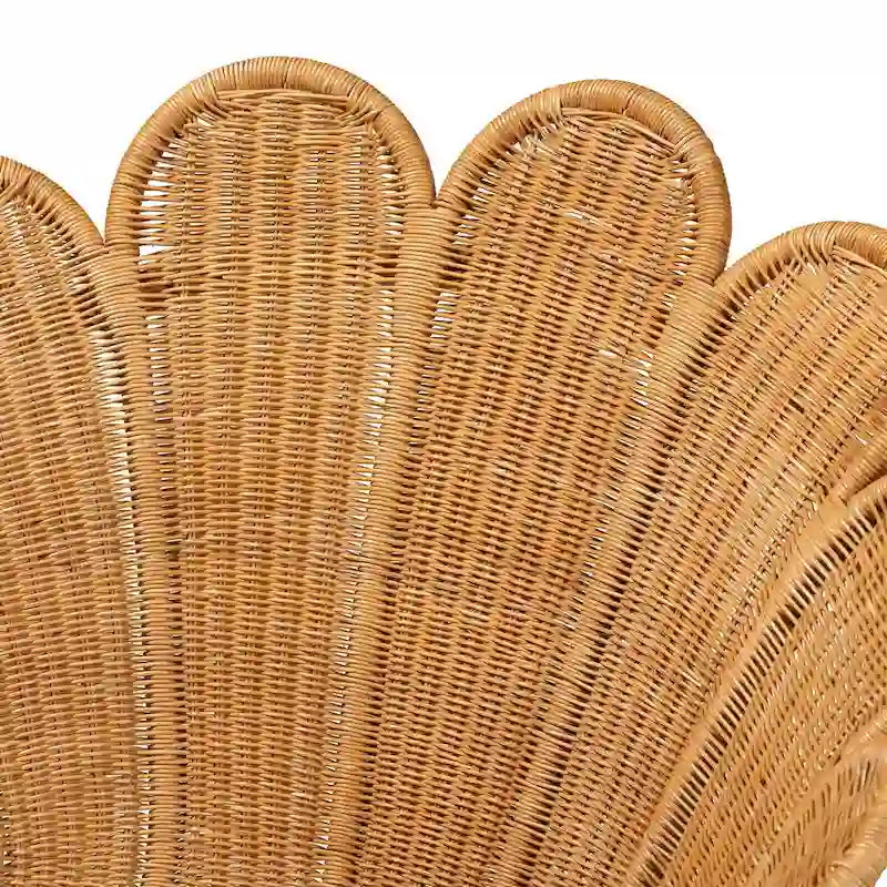 Poltrona floreale d'accento Blossom Bohemian in rattan color miele