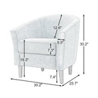 2er-Set moderne Leinen-Sessel im Fassdesign, Clubsessel