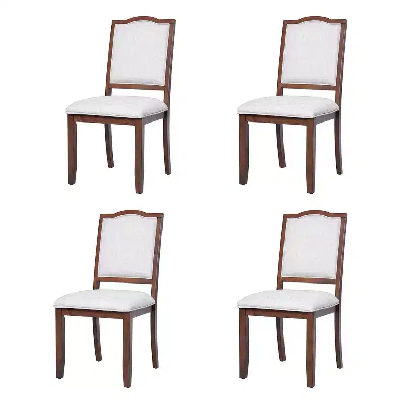 Set di 4 sedie da pranzo in stile rustico con schienali alti e seduta imbottita