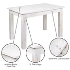 Mesa de comedor rústica Flash Furniture de pino macizo, rectangular, de 46 x 30