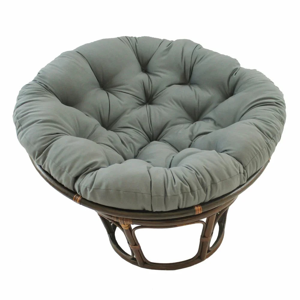 Poltrona Papasan Bali in rattan da 42 pollici con cuscino in twill